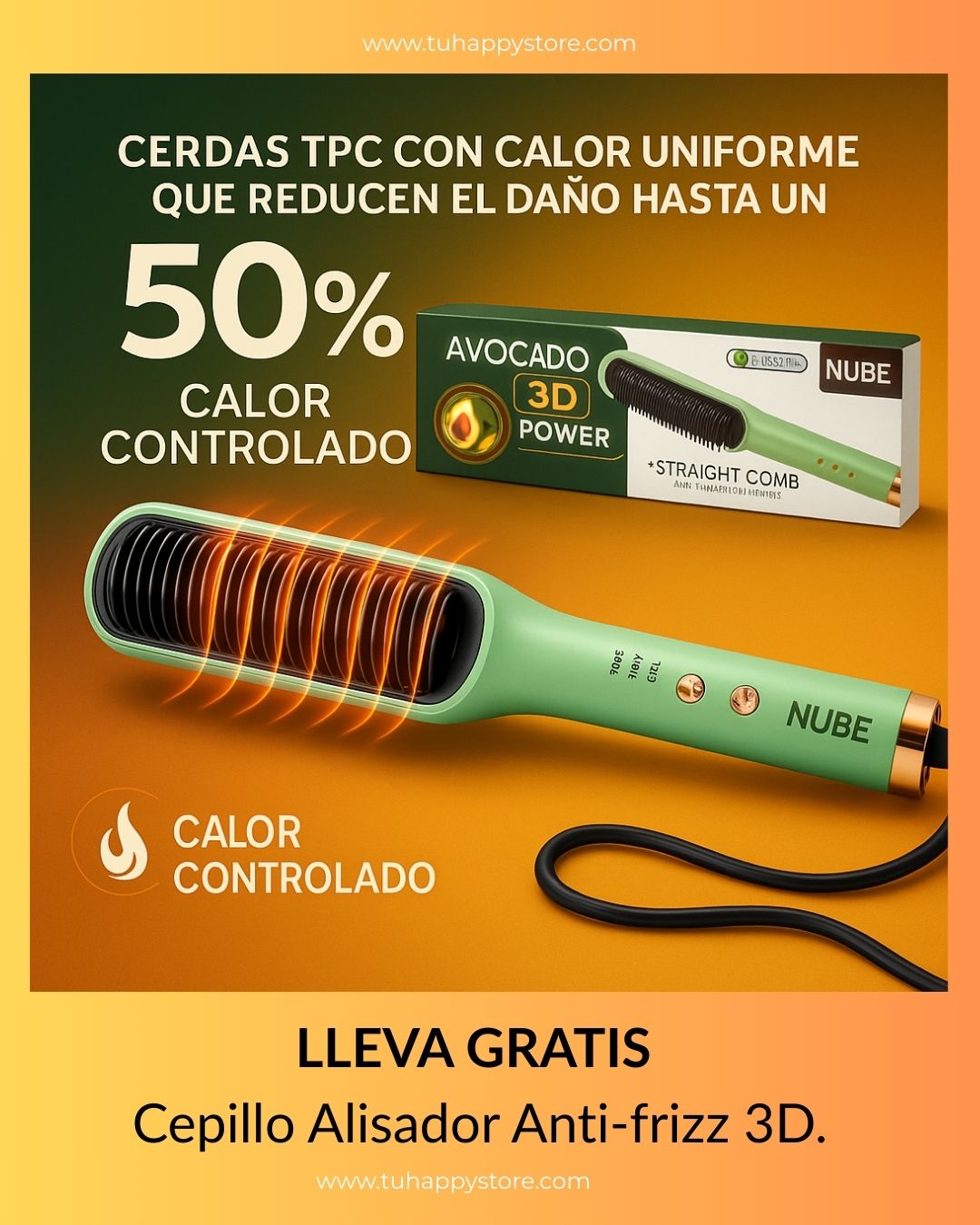 2X1 Cepillo Secador 3 en 1 + Alisador 3D Antifrizz
