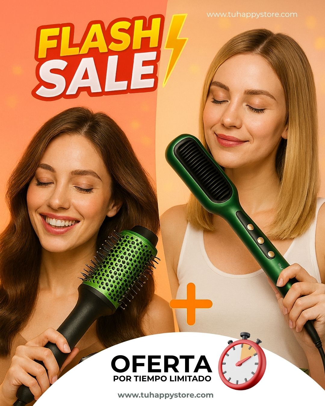 2X1 Cepillo Secador 3 en 1 + Alisador 3D Antifrizz