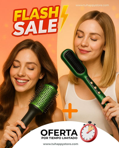2X1 Cepillo Secador 3 en 1 + Alisador 3D Antifrizz
